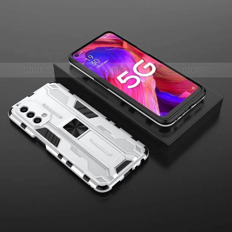 Funda Bumper Silicona y Plastico Mate Carcasa con Magnetico Soporte T02 para OnePlus Nord N200 5G