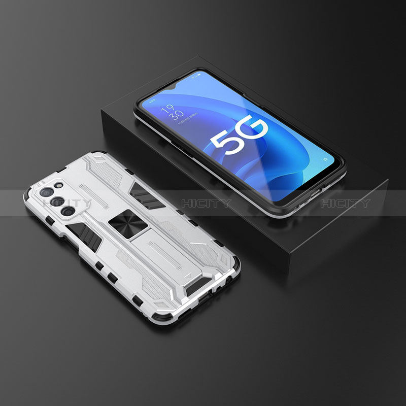 Funda Bumper Silicona y Plastico Mate Carcasa con Magnetico Soporte T02 para Oppo A56 5G