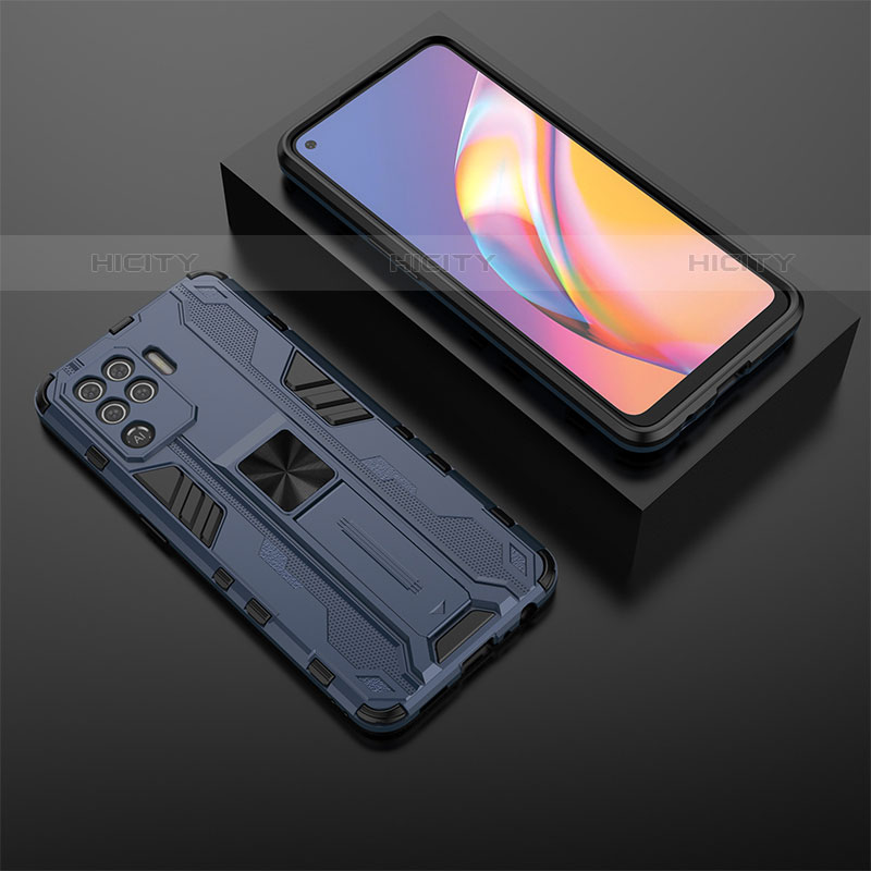 Funda Bumper Silicona y Plastico Mate Carcasa con Magnetico Soporte T02 para Oppo A94 4G