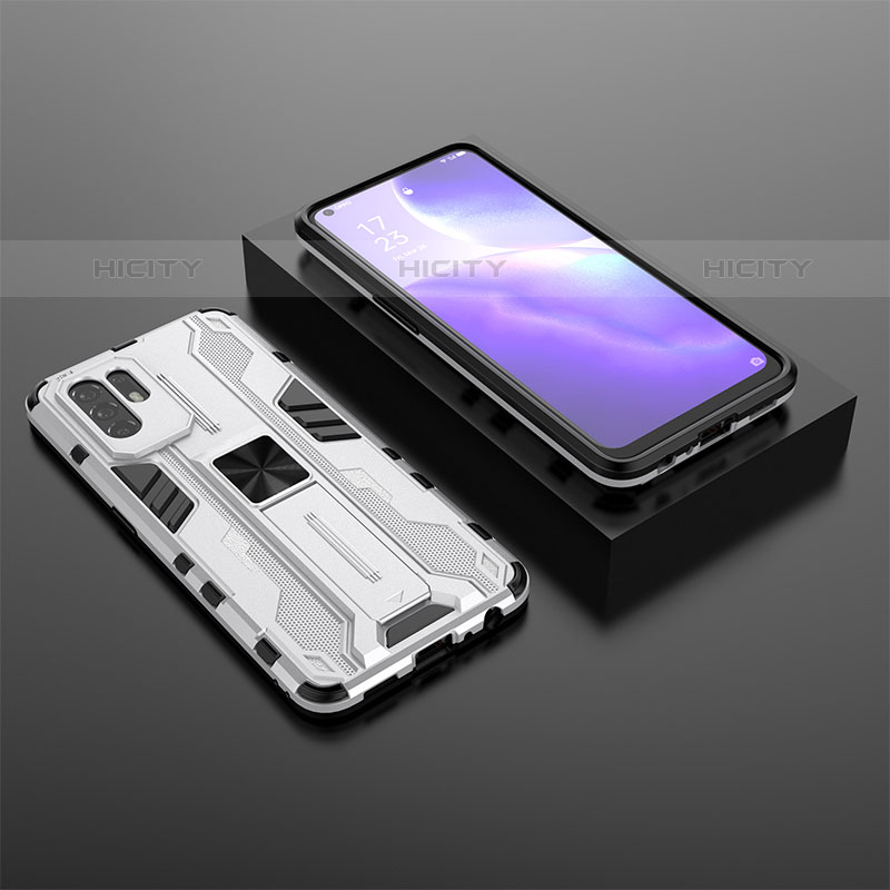 Funda Bumper Silicona y Plastico Mate Carcasa con Magnetico Soporte T02 para Oppo A94 5G