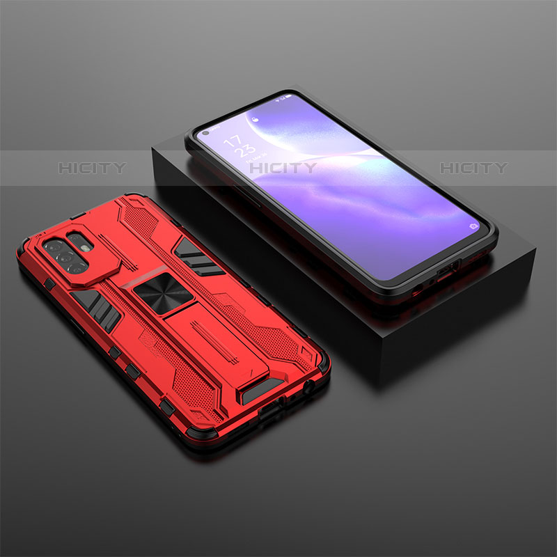 Funda Bumper Silicona y Plastico Mate Carcasa con Magnetico Soporte T02 para Oppo A94 5G