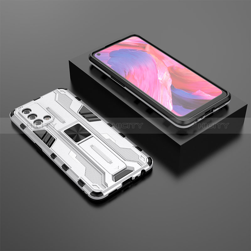 Funda Bumper Silicona y Plastico Mate Carcasa con Magnetico Soporte T02 para Oppo F19