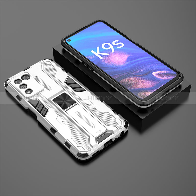 Funda Bumper Silicona y Plastico Mate Carcasa con Magnetico Soporte T02 para Realme 9 SE 5G