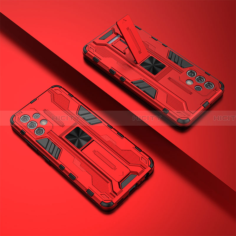 Funda Bumper Silicona y Plastico Mate Carcasa con Magnetico Soporte T02 para Samsung Galaxy A32 4G