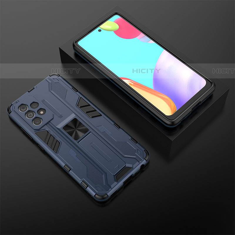 Funda Bumper Silicona y Plastico Mate Carcasa con Magnetico Soporte T02 para Samsung Galaxy A52 4G