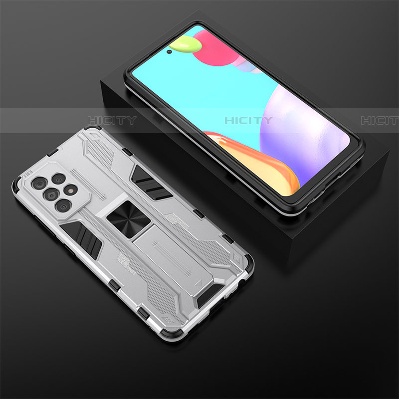 Funda Bumper Silicona y Plastico Mate Carcasa con Magnetico Soporte T02 para Samsung Galaxy A52 4G