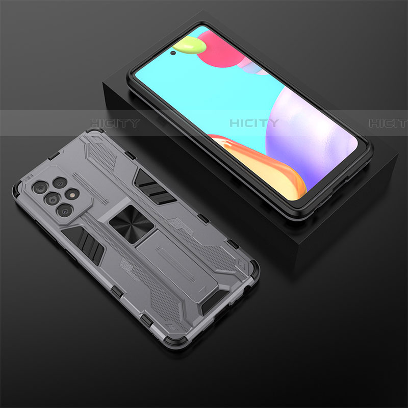 Funda Bumper Silicona y Plastico Mate Carcasa con Magnetico Soporte T02 para Samsung Galaxy A52 4G