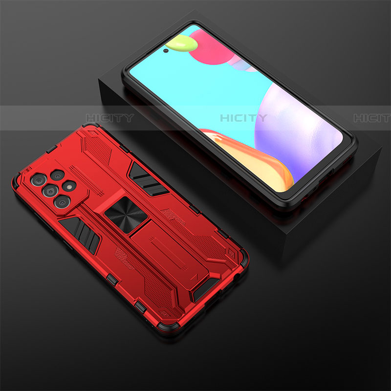 Funda Bumper Silicona y Plastico Mate Carcasa con Magnetico Soporte T02 para Samsung Galaxy A52 5G