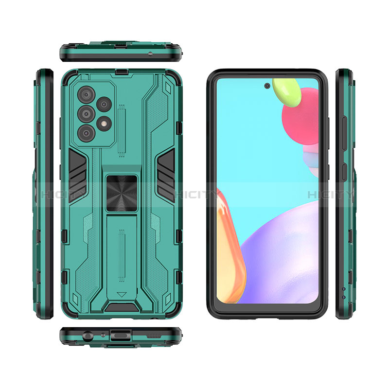 Funda Bumper Silicona y Plastico Mate Carcasa con Magnetico Soporte T02 para Samsung Galaxy A52s 5G