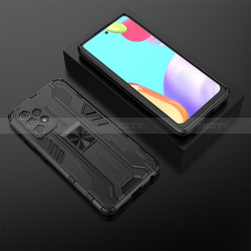 Funda Bumper Silicona y Plastico Mate Carcasa con Magnetico Soporte T02 para Samsung Galaxy A52s 5G