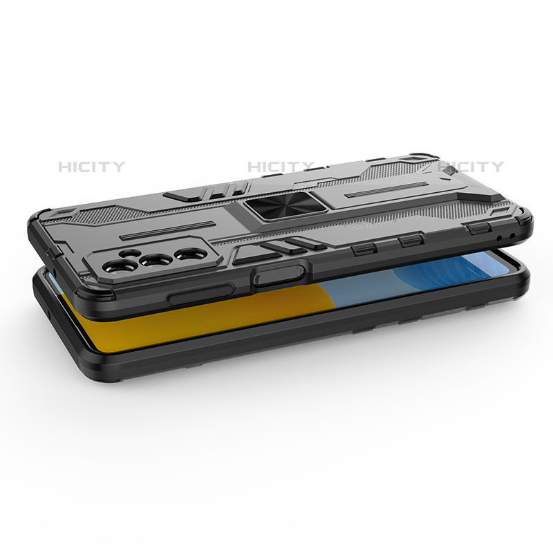 Funda Bumper Silicona y Plastico Mate Carcasa con Magnetico Soporte T02 para Samsung Galaxy M52 5G