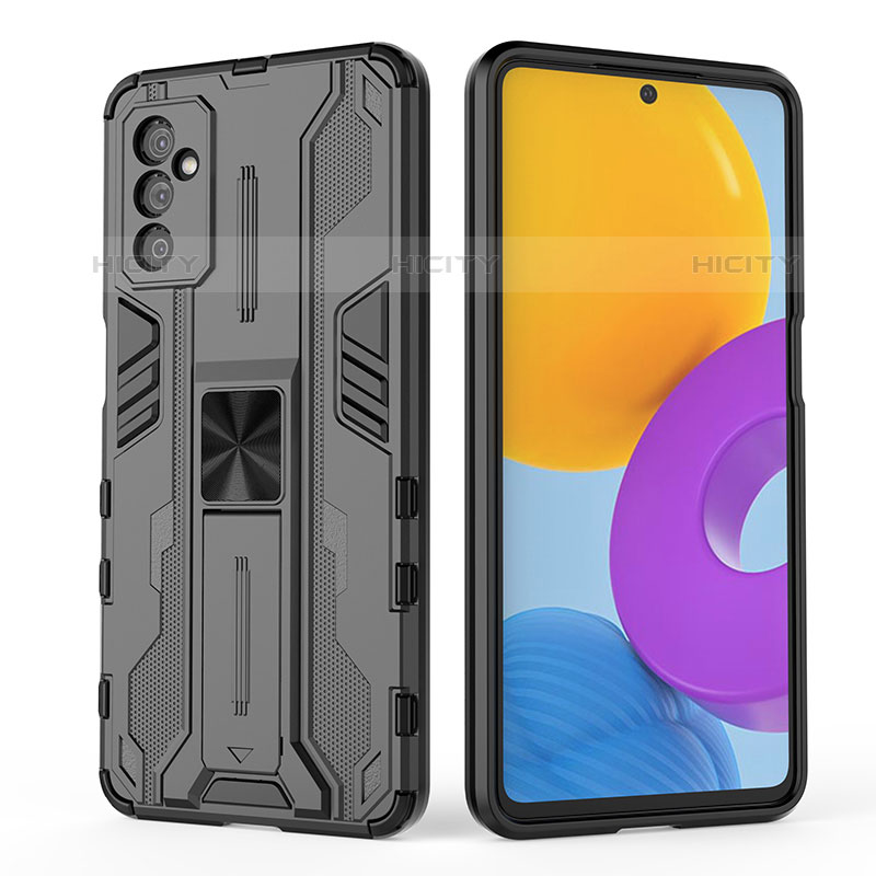 Funda Bumper Silicona y Plastico Mate Carcasa con Magnetico Soporte T02 para Samsung Galaxy M52 5G