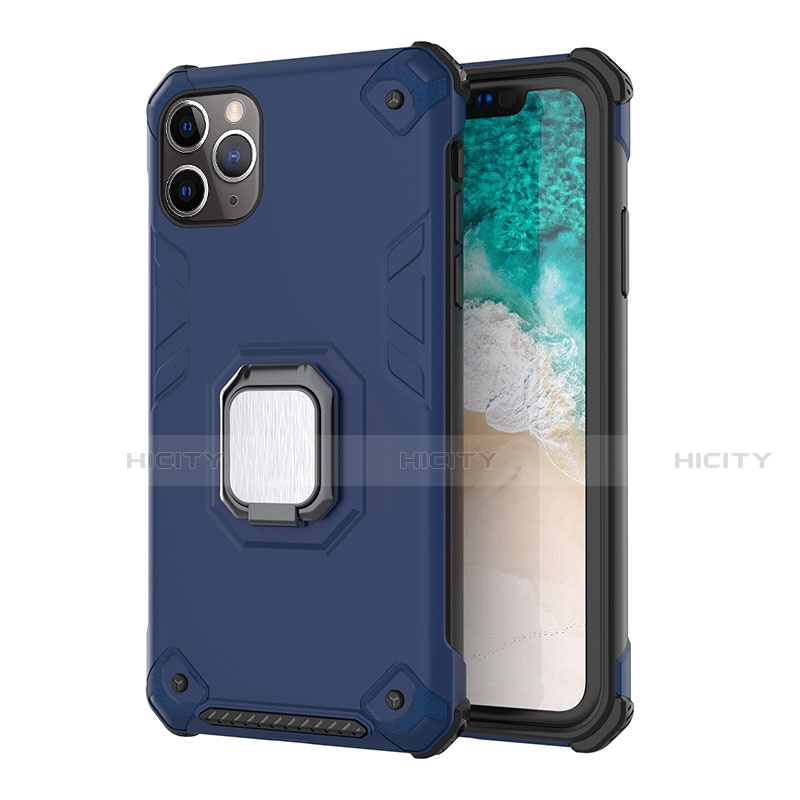 Funda Bumper Silicona y Plastico Mate Carcasa con Magnetico Soporte Z01 para Apple iPhone 11 Pro