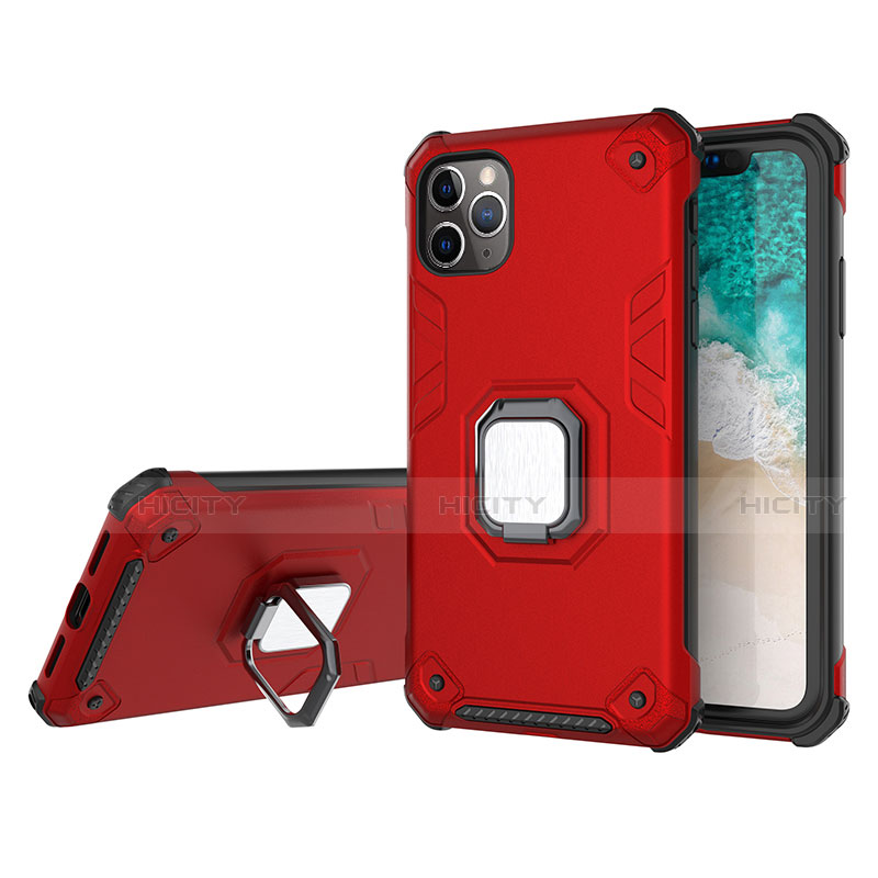 Funda Bumper Silicona y Plastico Mate Carcasa con Magnetico Soporte Z01 para Apple iPhone 11 Pro