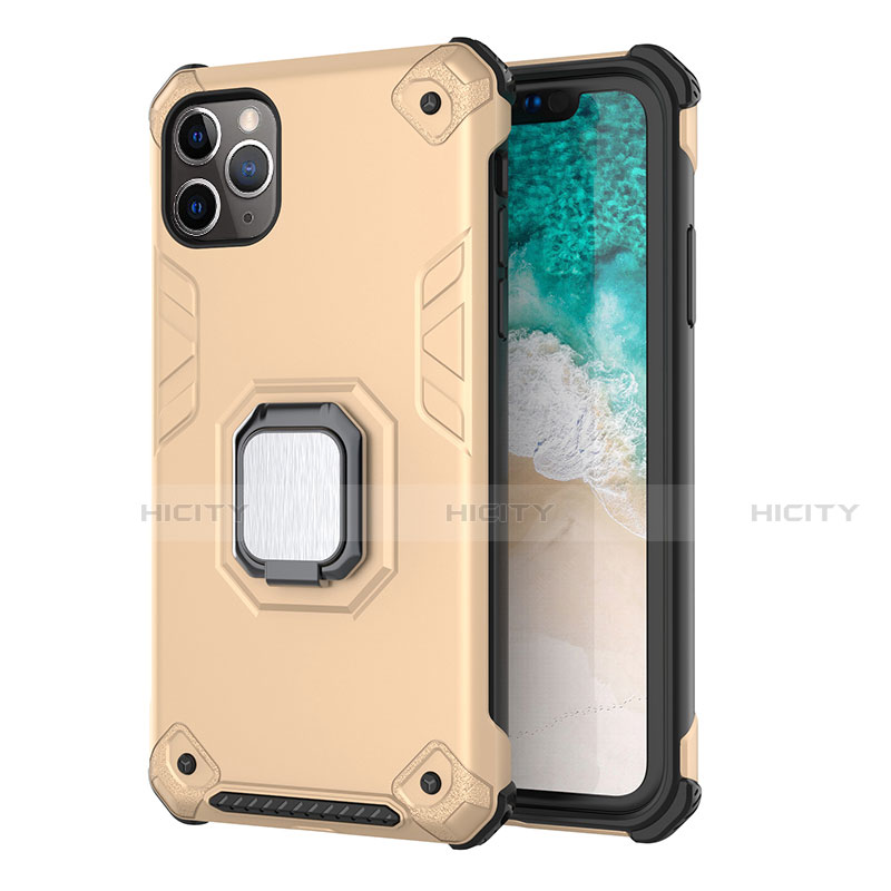 Funda Bumper Silicona y Plastico Mate Carcasa con Magnetico Soporte Z01 para Apple iPhone 11 Pro Max