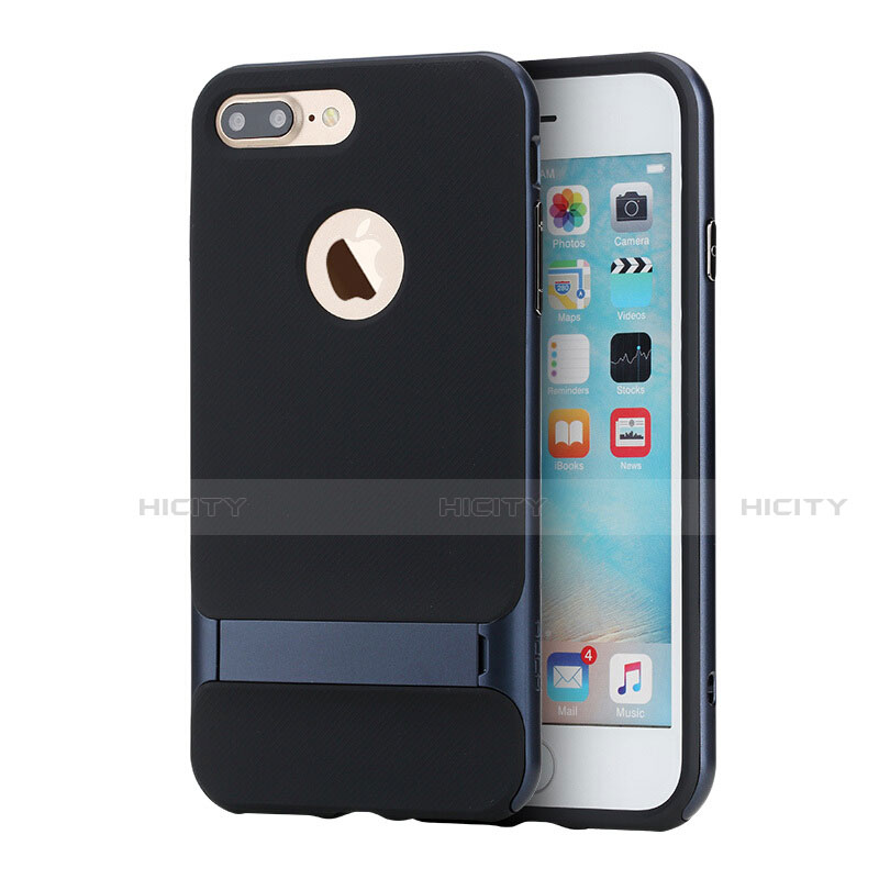 Funda Bumper Silicona y Plastico Mate Carcasa con Soporte A01 para Apple iPhone 7 Plus