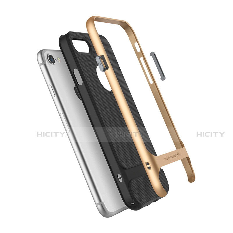 Funda Bumper Silicona y Plastico Mate Carcasa con Soporte A01 para Apple iPhone 8 Plus