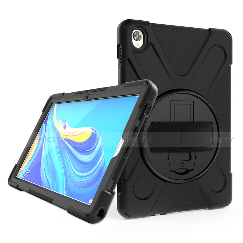 Funda Bumper Silicona y Plastico Mate Carcasa con Soporte A01 para Huawei MatePad 10.8 Negro