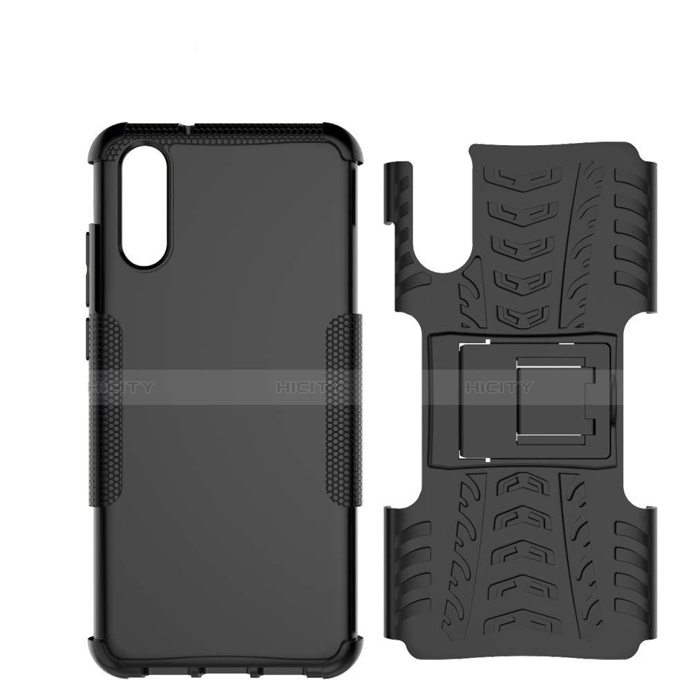 Funda Bumper Silicona y Plastico Mate Carcasa con Soporte A01 para Huawei P20