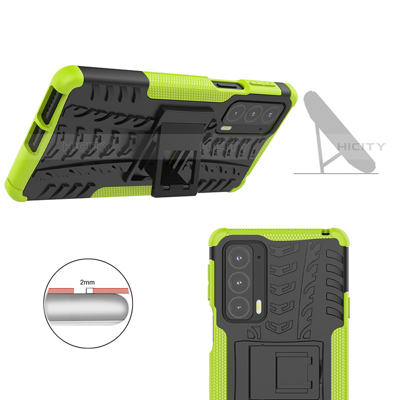 Funda Bumper Silicona y Plastico Mate Carcasa con Soporte A01 para Motorola Moto Edge 20 5G