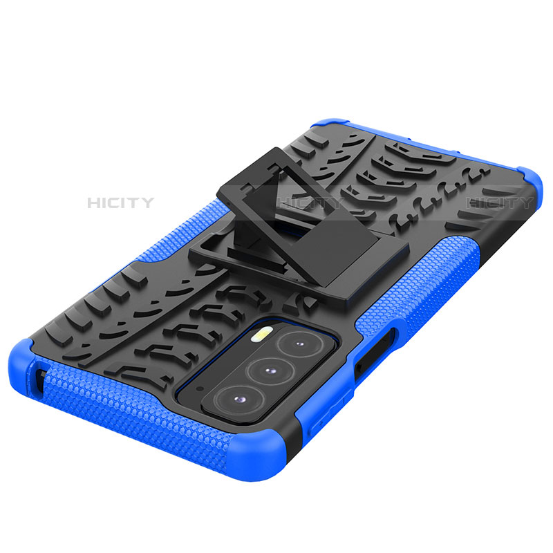 Funda Bumper Silicona y Plastico Mate Carcasa con Soporte A01 para Motorola Moto Edge 20 5G