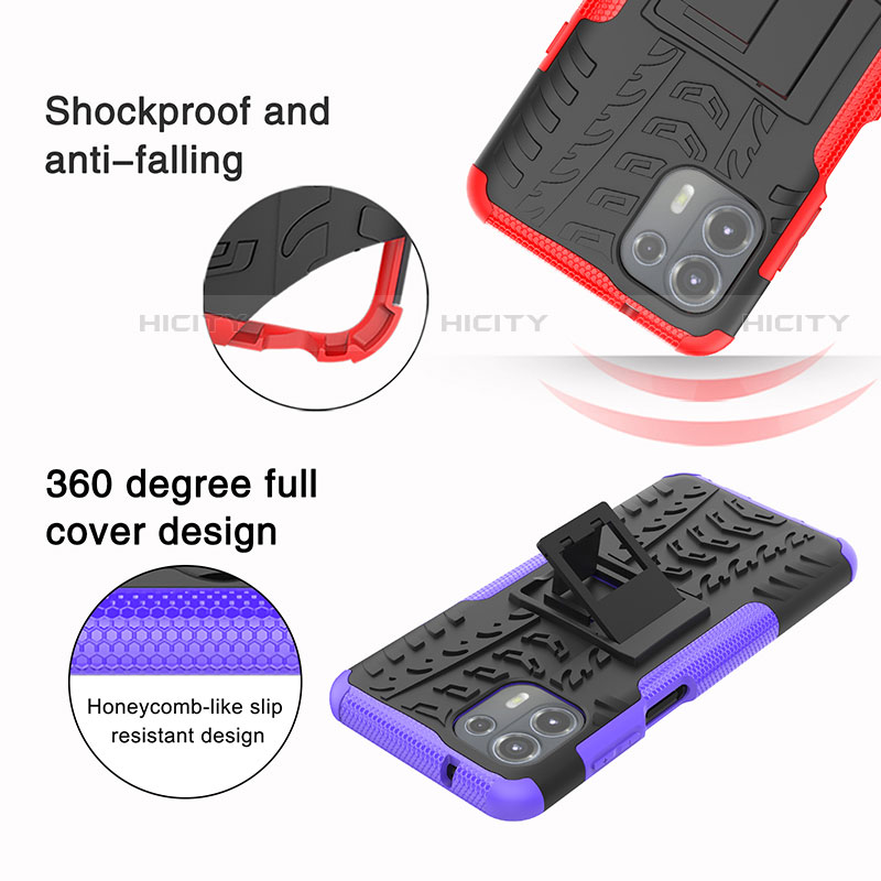 Funda Bumper Silicona y Plastico Mate Carcasa con Soporte A01 para Motorola Moto Edge 20 Lite 5G