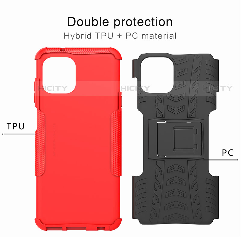 Funda Bumper Silicona y Plastico Mate Carcasa con Soporte A01 para Motorola Moto Edge 20 Lite 5G