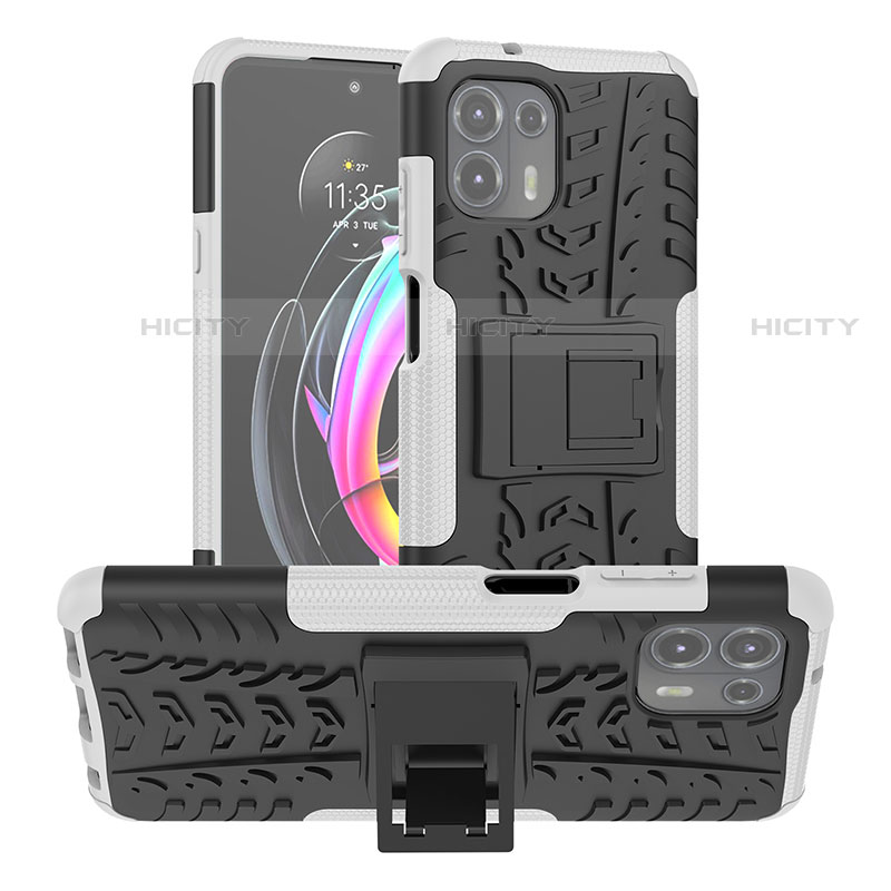 Funda Bumper Silicona y Plastico Mate Carcasa con Soporte A01 para Motorola Moto Edge 20 Lite 5G