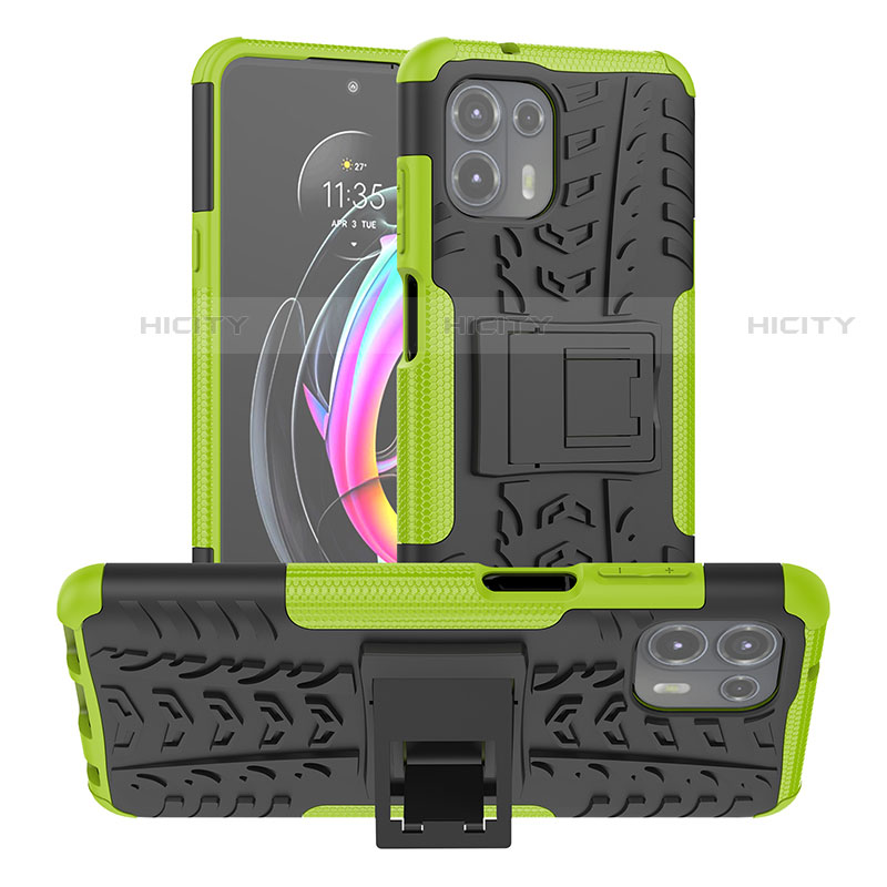 Funda Bumper Silicona y Plastico Mate Carcasa con Soporte A01 para Motorola Moto Edge 20 Lite 5G Verde