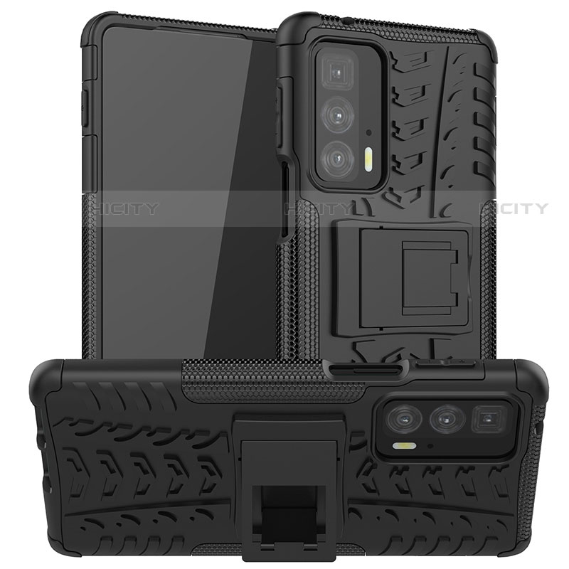 Funda Bumper Silicona y Plastico Mate Carcasa con Soporte A01 para Motorola Moto Edge 20 Pro 5G