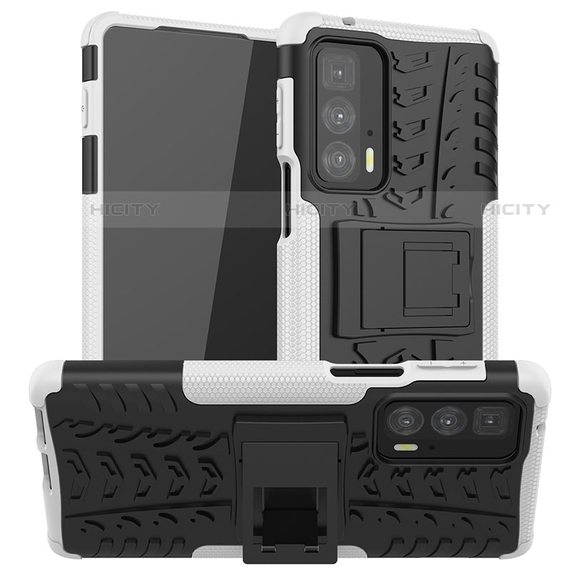 Funda Bumper Silicona y Plastico Mate Carcasa con Soporte A01 para Motorola Moto Edge 20 Pro 5G