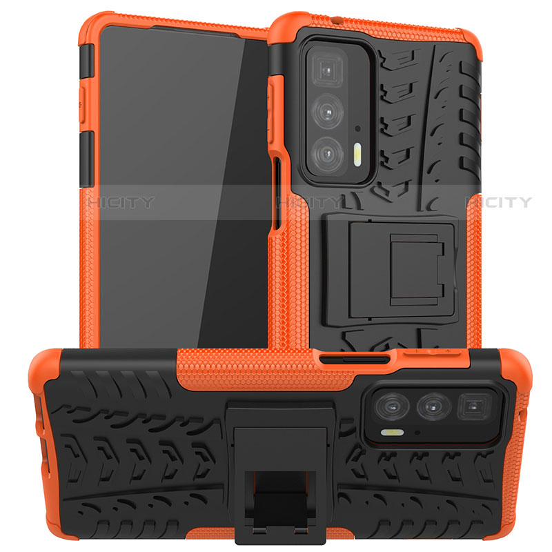 Funda Bumper Silicona y Plastico Mate Carcasa con Soporte A01 para Motorola Moto Edge 20 Pro 5G