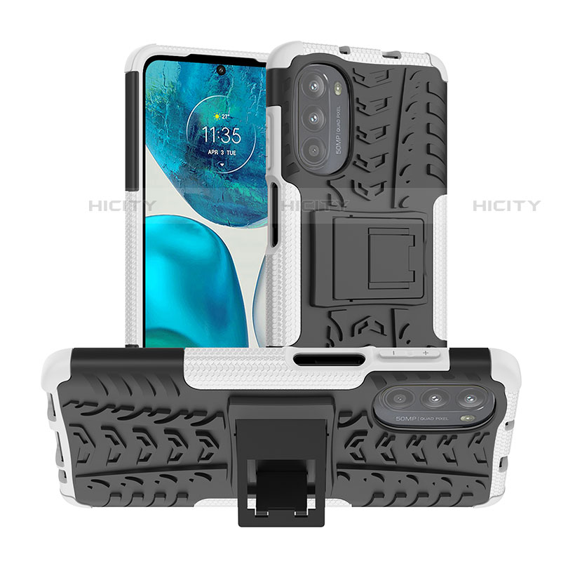 Funda Bumper Silicona y Plastico Mate Carcasa con Soporte A01 para Motorola Moto Edge (2022) 5G