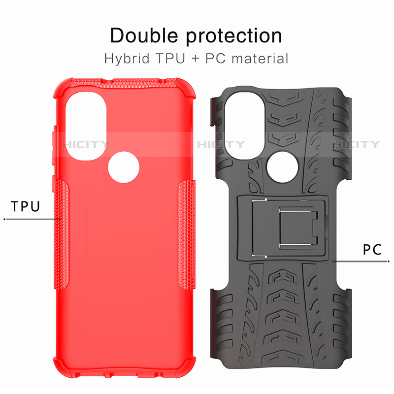 Funda Bumper Silicona y Plastico Mate Carcasa con Soporte A01 para Motorola Moto G Play (2023)