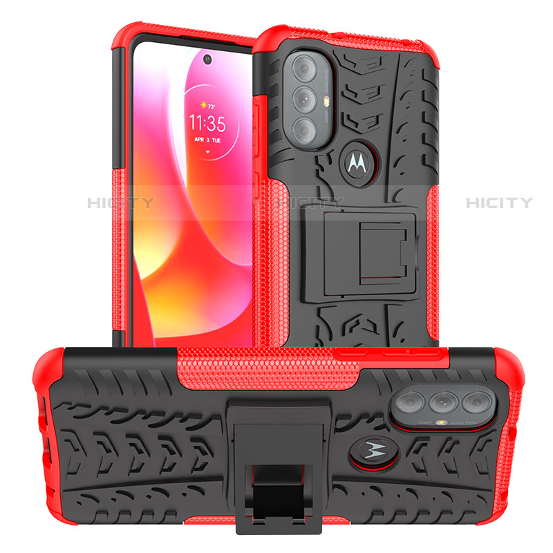 Funda Bumper Silicona y Plastico Mate Carcasa con Soporte A01 para Motorola Moto G Play (2023)