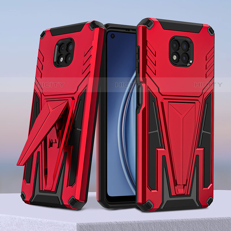 Funda Bumper Silicona y Plastico Mate Carcasa con Soporte A01 para Motorola Moto G Power (2021)