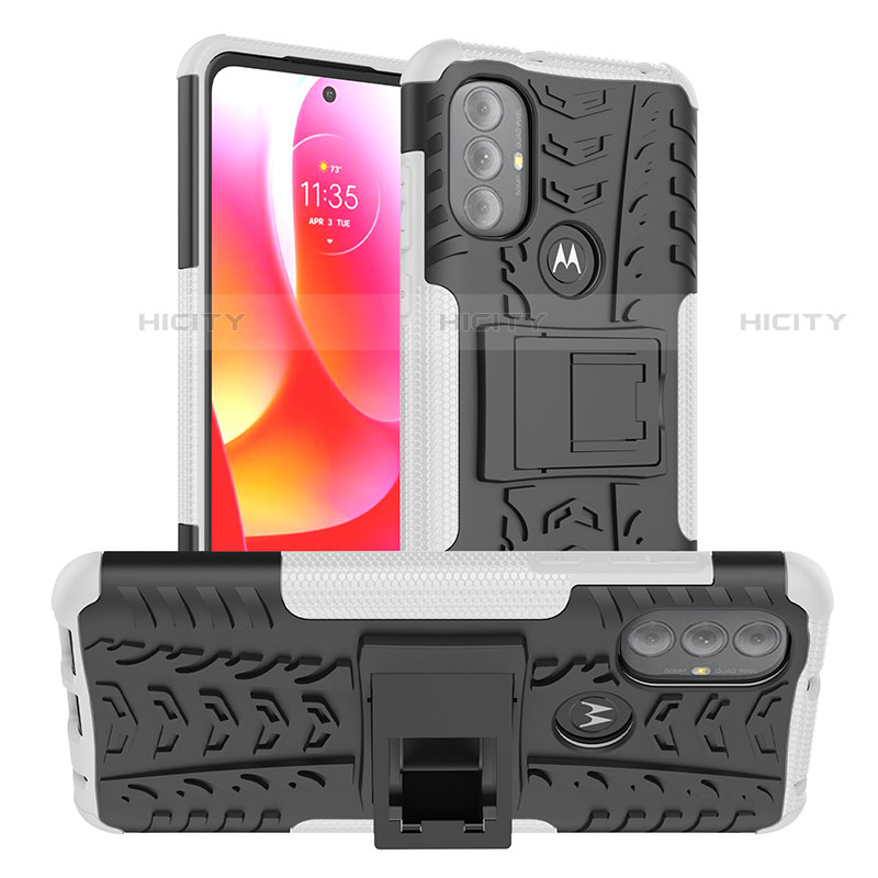 Funda Bumper Silicona y Plastico Mate Carcasa con Soporte A01 para Motorola Moto G Power (2022)