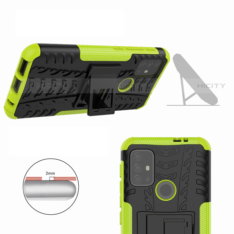 Funda Bumper Silicona y Plastico Mate Carcasa con Soporte A01 para Motorola Moto G10