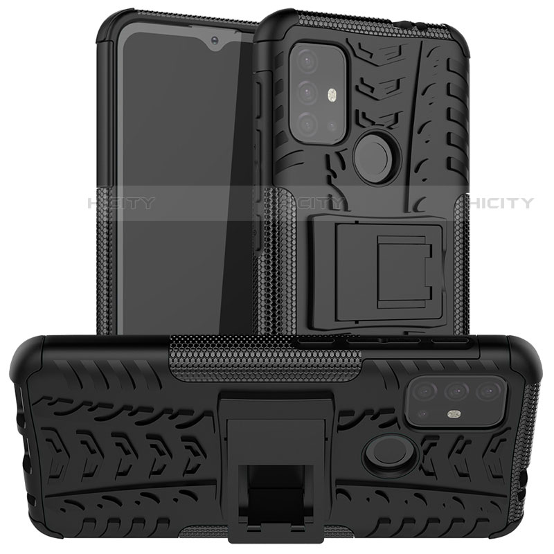 Funda Bumper Silicona y Plastico Mate Carcasa con Soporte A01 para Motorola Moto G10 Power