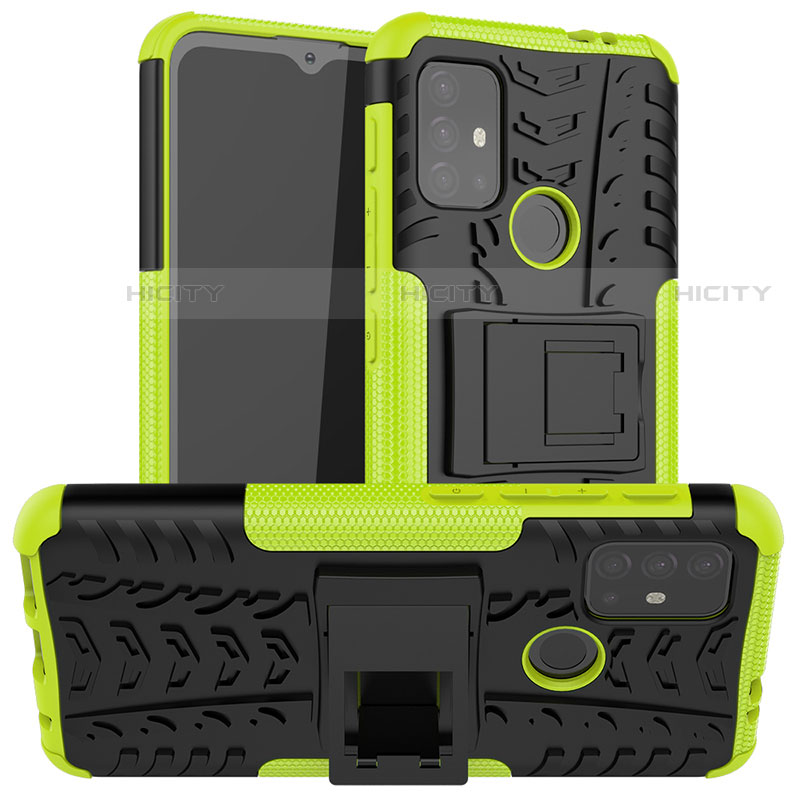 Funda Bumper Silicona y Plastico Mate Carcasa con Soporte A01 para Motorola Moto G10 Power