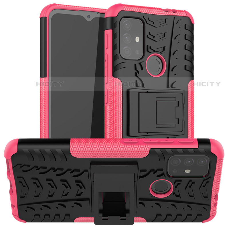 Funda Bumper Silicona y Plastico Mate Carcasa con Soporte A01 para Motorola Moto G10 Power