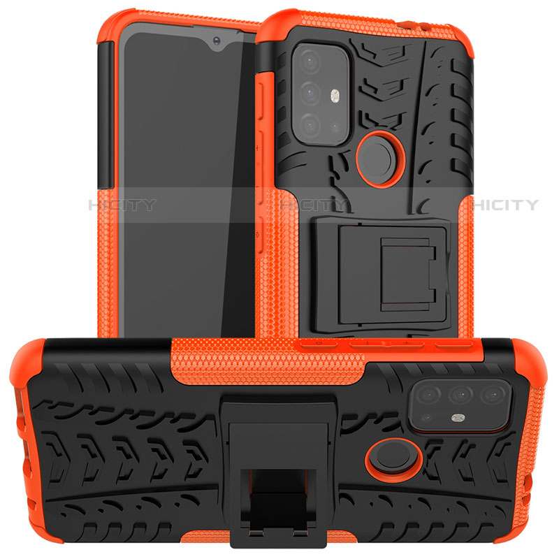 Funda Bumper Silicona y Plastico Mate Carcasa con Soporte A01 para Motorola Moto G20