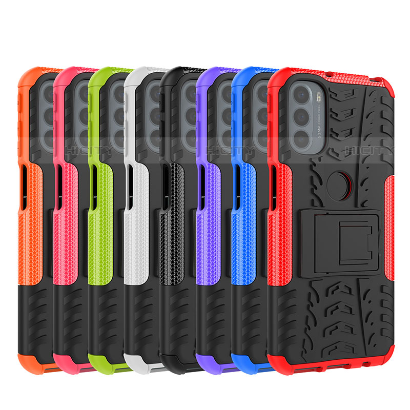 Funda Bumper Silicona y Plastico Mate Carcasa con Soporte A01 para Motorola Moto G41