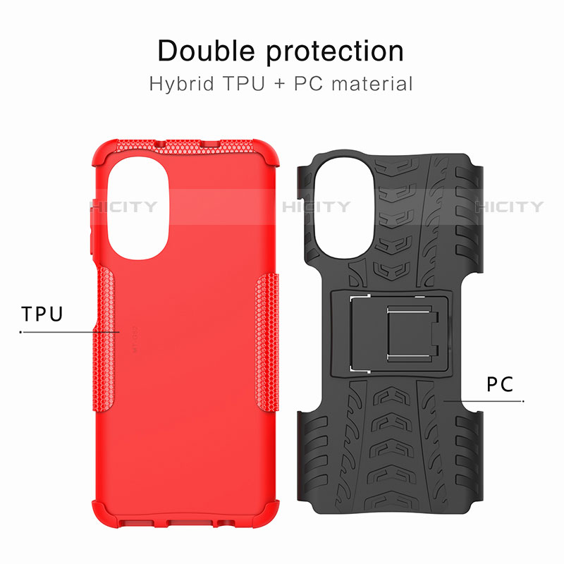 Funda Bumper Silicona y Plastico Mate Carcasa con Soporte A01 para Motorola Moto G71s 5G