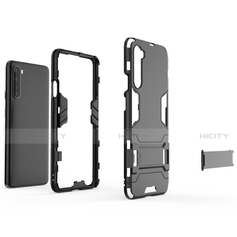 Funda Bumper Silicona y Plastico Mate Carcasa con Soporte A01 para OnePlus Nord