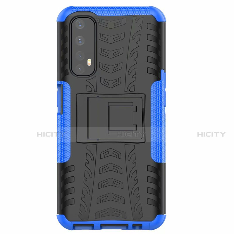 Funda Bumper Silicona y Plastico Mate Carcasa con Soporte A01 para Realme 7