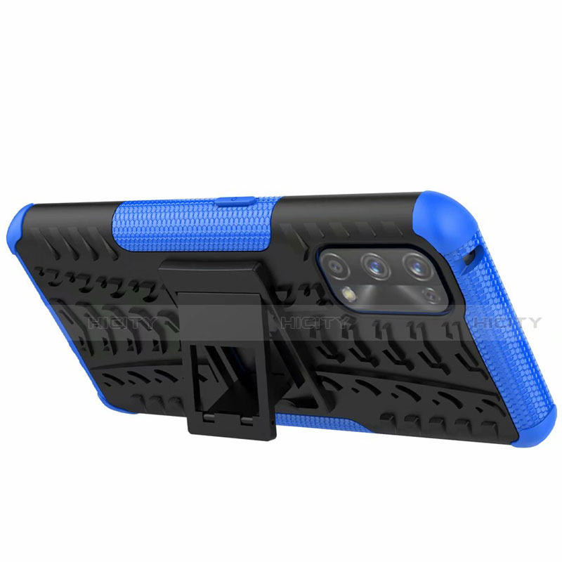 Funda Bumper Silicona y Plastico Mate Carcasa con Soporte A01 para Realme 7 Pro