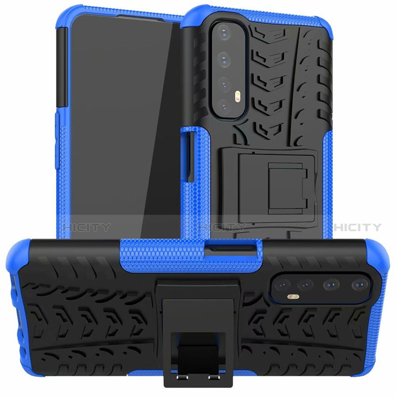 Funda Bumper Silicona y Plastico Mate Carcasa con Soporte A01 para Realme Narzo 20 Pro