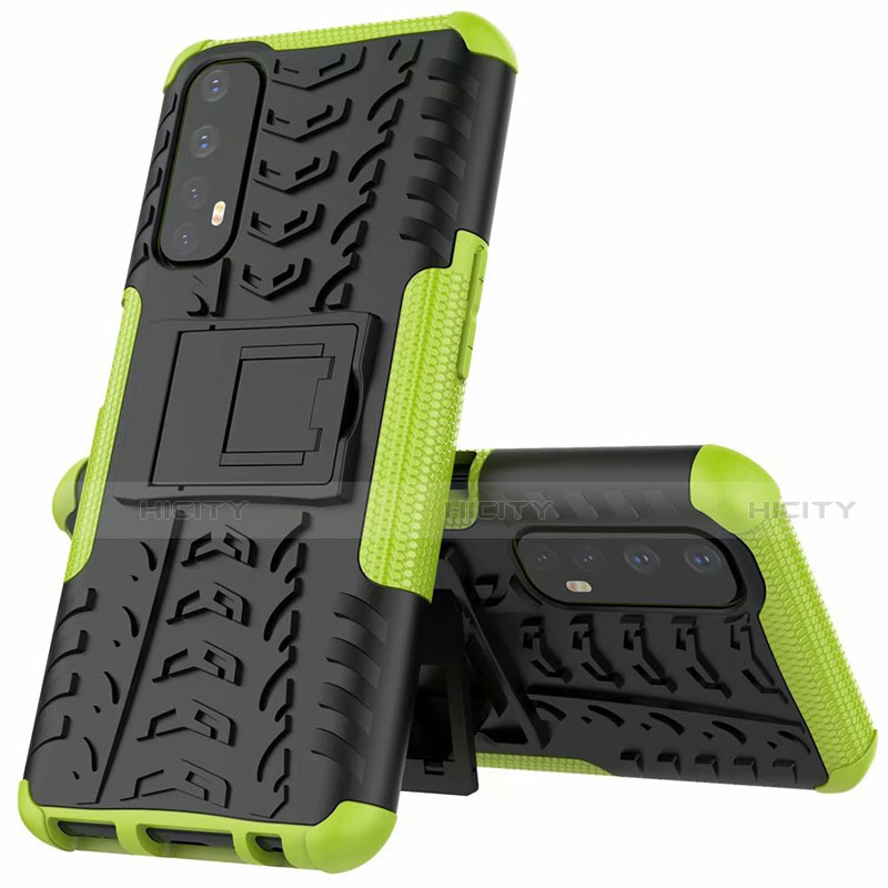 Funda Bumper Silicona y Plastico Mate Carcasa con Soporte A01 para Realme Narzo 30 4G Verde