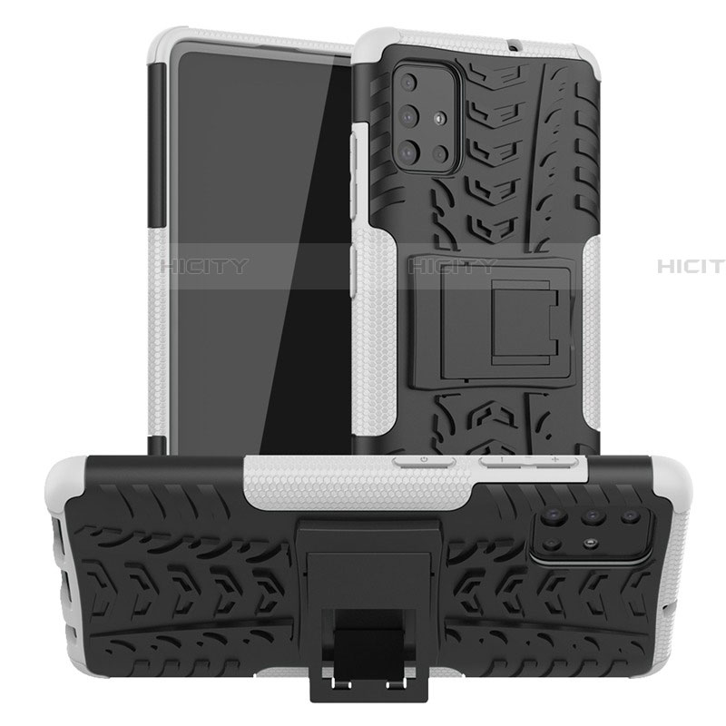 Funda Bumper Silicona y Plastico Mate Carcasa con Soporte A01 para Samsung Galaxy A71 5G